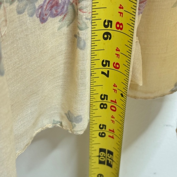 VTG 70s Prairie Dress 6 Maxi Long Sleeve Floral Tiered Cottage Milkmaid Fairy - Picture 11 of 15